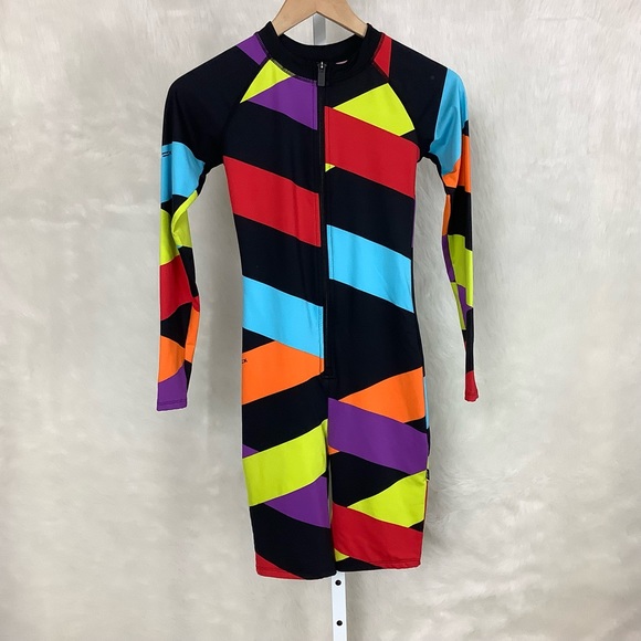 TomboyX Other - Tomboyx Tomboy Swim Long Sleeve 9" Unisuit - Rainbow Black